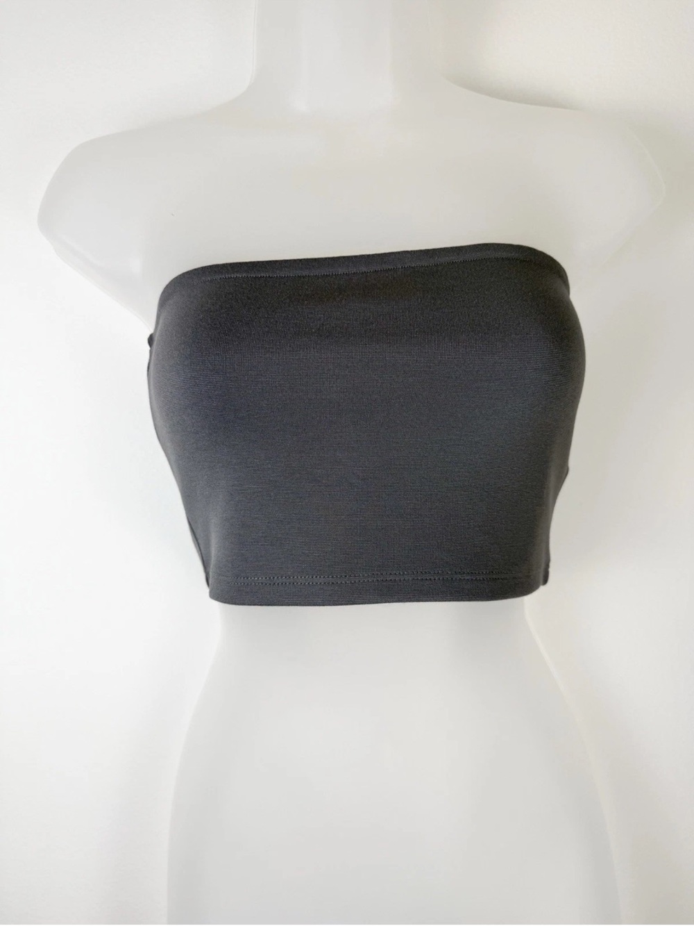 Sz Small Women NA KD Viscose Bandeau Bralette Top Charcoal Grey Silicone Holder
